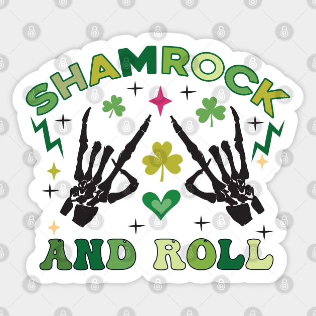 Shamrock and Roll Sticker by MZeeDesigns